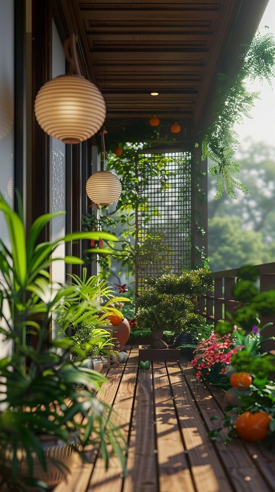 Tiểu cảnh ban công chung cư đẹp - zions
